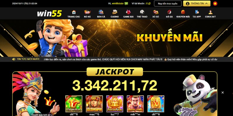 Chiêm ngưỡng kho khuyến mãi đỉnh cao duy nhất chỉ có tại Win55